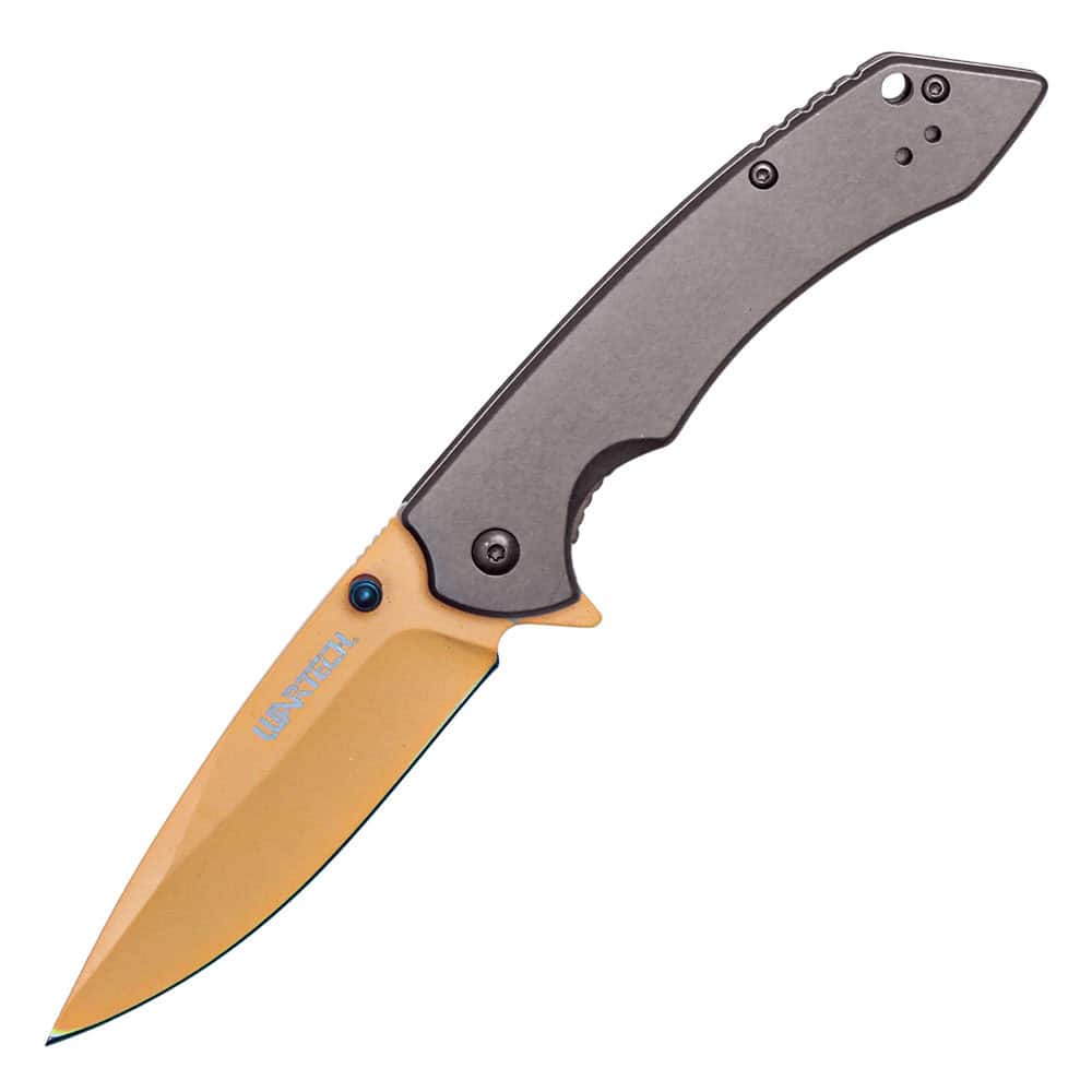 Assisted Open Folding Pocket Knife With Colored Blade 1 Assisted Open Folding Pocket Knife With Colored Blade
