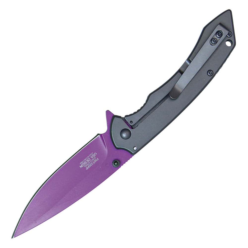 Assisted Open Folding Pocket Knife With Colored Blade 6 Assisted Open Folding Pocket Knife With Colored Blade - Image 6