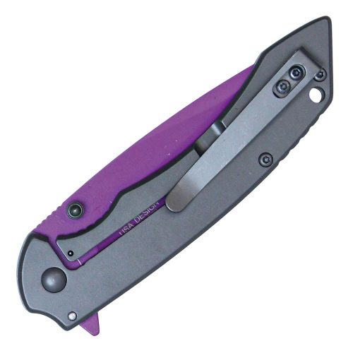 Assisted Open Folding Pocket Knife With Colored Blade - Image 8