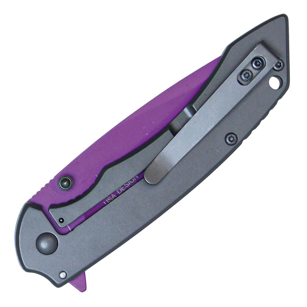 Assisted Open Folding Pocket Knife With Colored Blade 8 Assisted Open Folding Pocket Knife With Colored Blade - Image 8