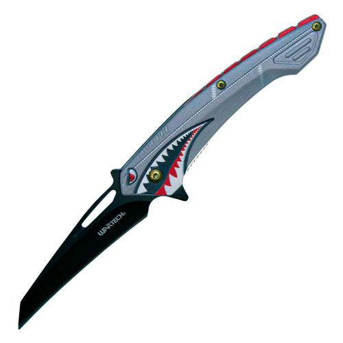 Assisted Open Folding Pocket Knife With Shark Design