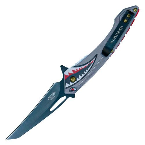 Assisted Open Folding Pocket Knife With Shark Design - Image 2