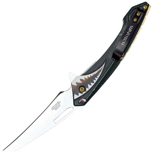 Assisted Open Folding Pocket Knife With Shark Design - Image 6