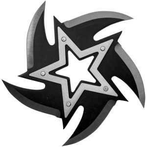 5 Point Throwing Star – 4 Inch, Black Stainless Steel